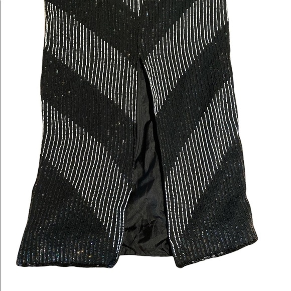 VINTAGE 80’s Hazar Beaded Glam Gown Dress size Small - Picture 6 of 8